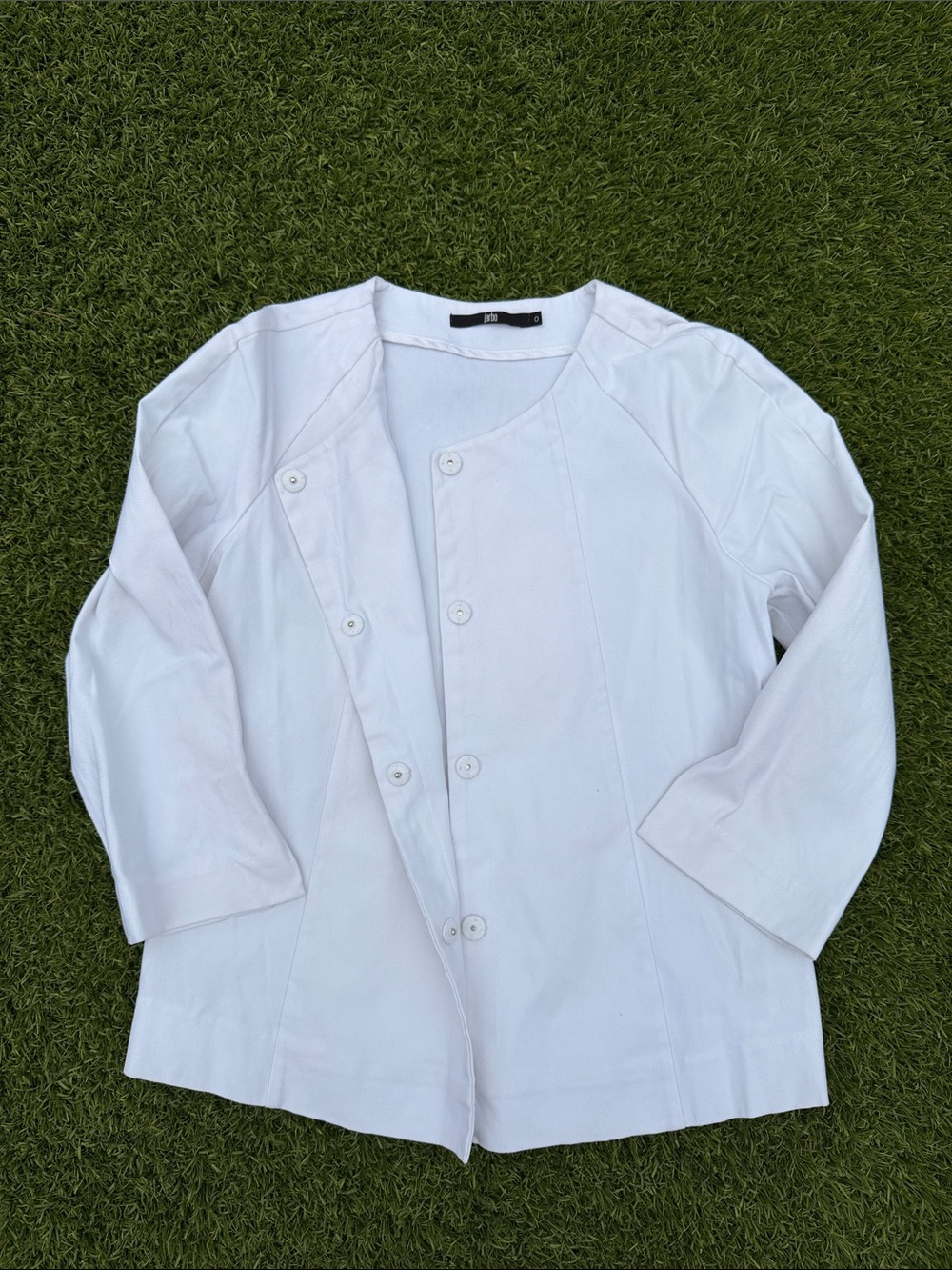 Women's White Tunic Jacket - Clean Minimal Design